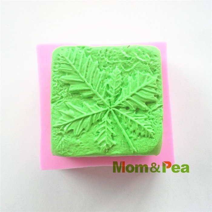 Mom&pea 0519 Embossed Leaf Shaped Silicone Mould for Fondant Cake Sugar Paste Cake Decoration 3d Cake Toppers...