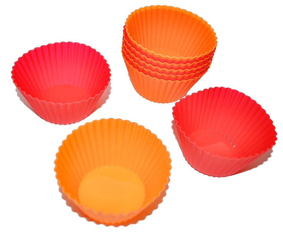 12 x Silicone Cupcake / Fairy Cake Cases - Reusable Molds