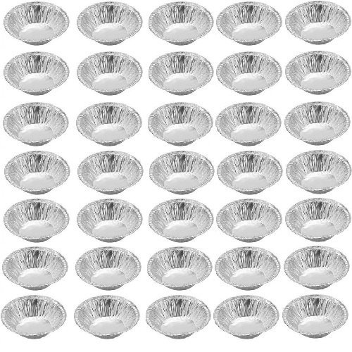 SelfTek 250 PCS Egg Tart Cup Aluminum Alloy Pudding Cake Decorating Cookie Mold
