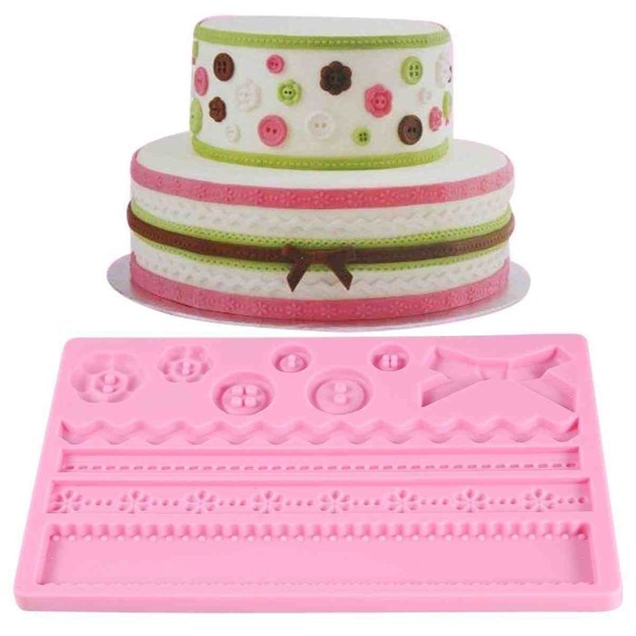 Lace 2pcs Silicone Mold Mould Sugar Craft Cake Fondant Cake Decorating Baking Tool #579 [version:x7.8] by DELIAWINTERFEL N3