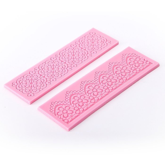 Lace 2pcs Silicone Mold Mould Sugar Craft Cake Fondant Cake Decorating Baking Tool #579 [version:x7.8] by DELIAWINTERFEL N7