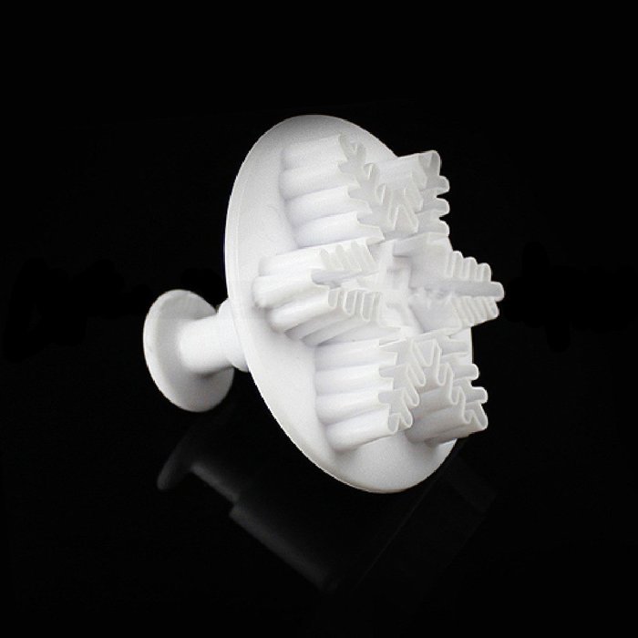 DUFUSTORE 3 Pcs Snowflake Fondant Cake Decorating Plunger Sugarcraft Cutter Mold N2