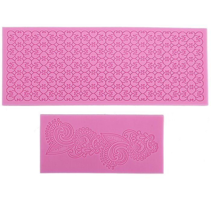 Lace Silicone Fondant Mold Wedding Cake Mould Decoration Baking Tool 5 Styles (Love Heart) N6