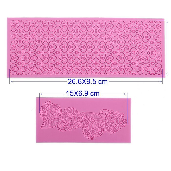 Lace Silicone Fondant Mold Wedding Cake Mould Decoration Baking Tool 5 Styles (Love Heart) N8