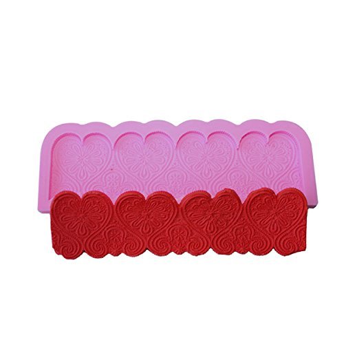 Heart Shape Silicone Fondant Lace Mold Cake Decorating Mould N2