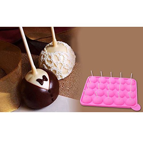 HeartShop 2-Piece Set 20 Holes Cake Pop Non-Stick Silicone Mold DIY Baking Tool N2