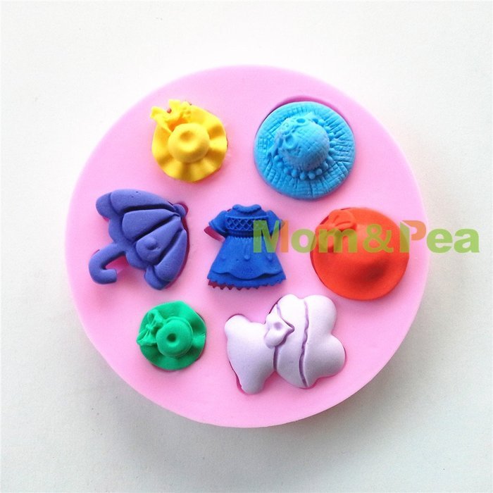 Mom&pea 0629 Hats Shaped Silicone Mould for Fondant Cake Sugar Paste Cake Decoration 3d Cake Toppers Mold 9.9*...