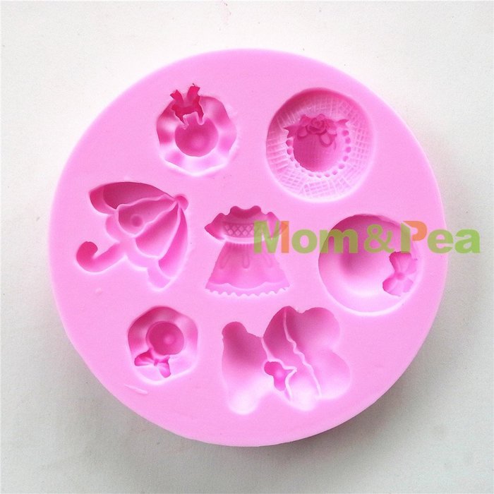 Mom&pea 0629 Hats Shaped Silicone Mould for Fondant Cake Sugar Paste Cake Decoration 3d Cake Toppers Mold 9.9*... N3