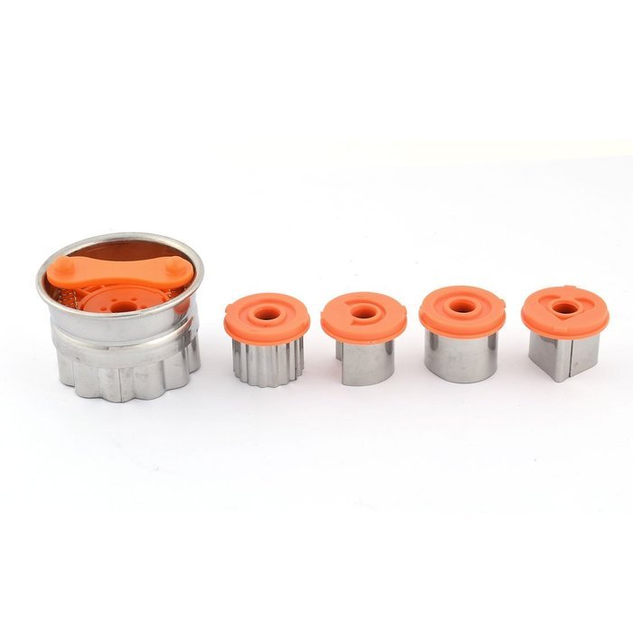 uxcell DIY Cupcake Muffin Cookie Baking Mould Pie Dessert Custard Tart Mold 5 in i Orange Silver Tone N3