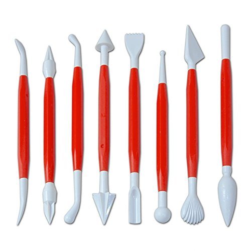 Fat Daddio's Fondant Modeling Tools Cake Decorating Set 8 Pieces 16 designs