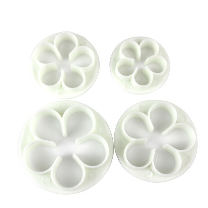 DUFUSTORE 4 Pcs Rose Flower Cake cookie Fondant Decorating Sugarcraft Cutters Tools