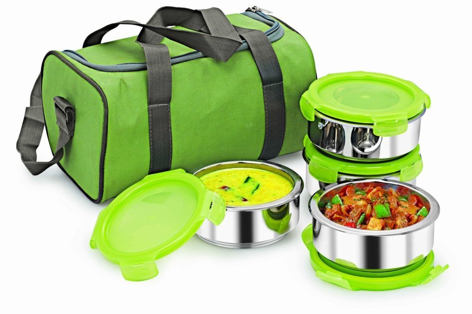 NanoNine Insulated Tiffin 4pc Lunch Pack FRUIT & SALAD SS102