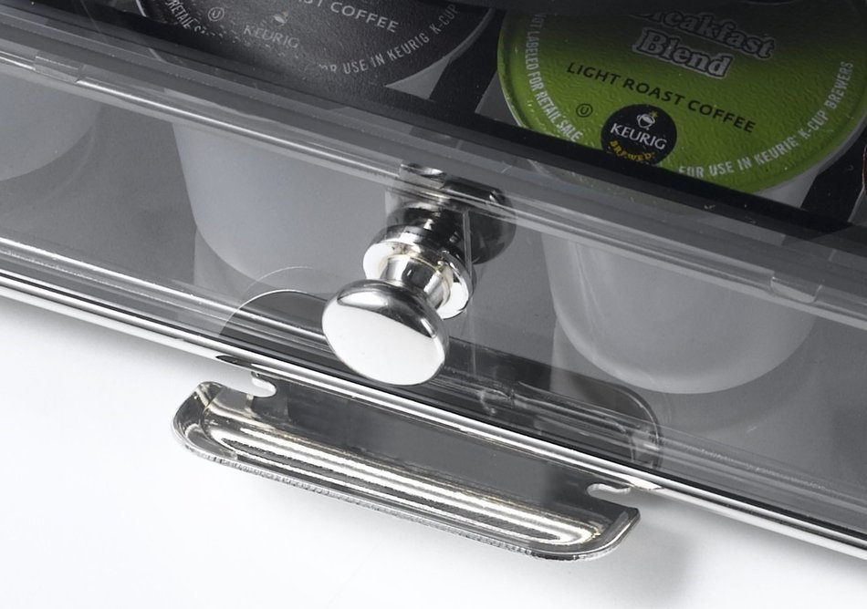 NIFTY 6475 Keurig Brewed Glass Top Storage Drawer, Chrome N6