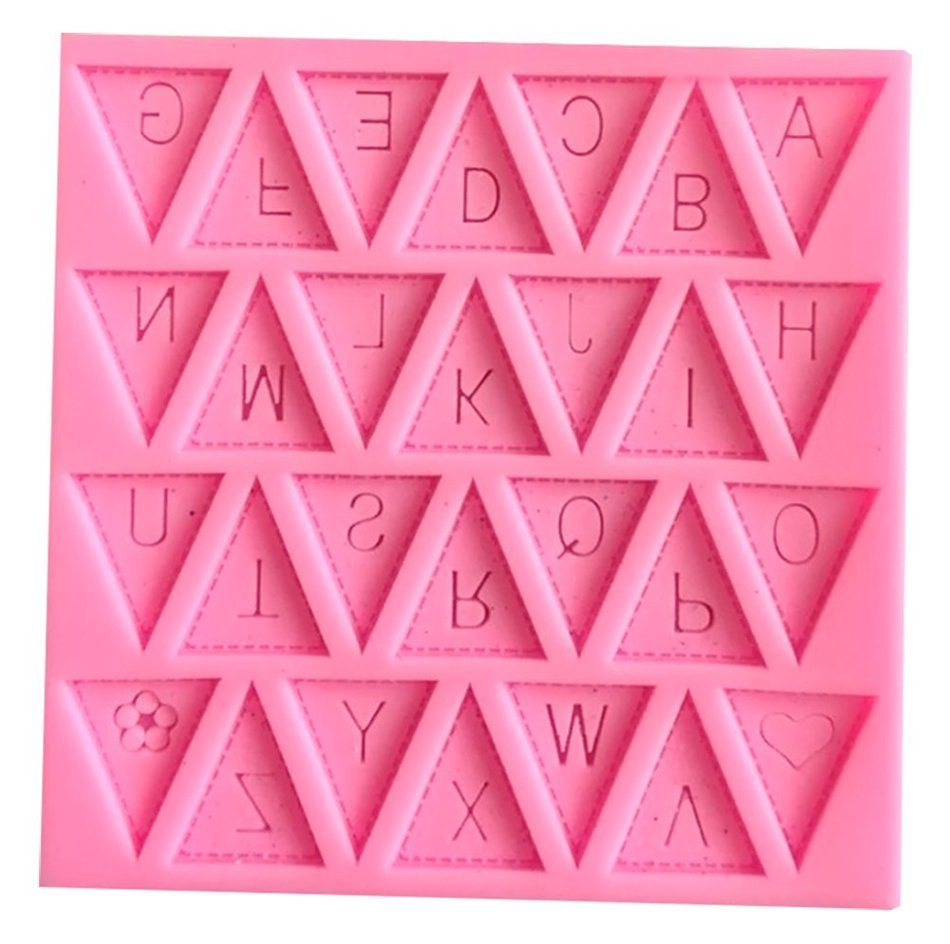BleuMoo Letter Flag Lace Silicone Mold Cake Decorating Baking Chocolate Mould