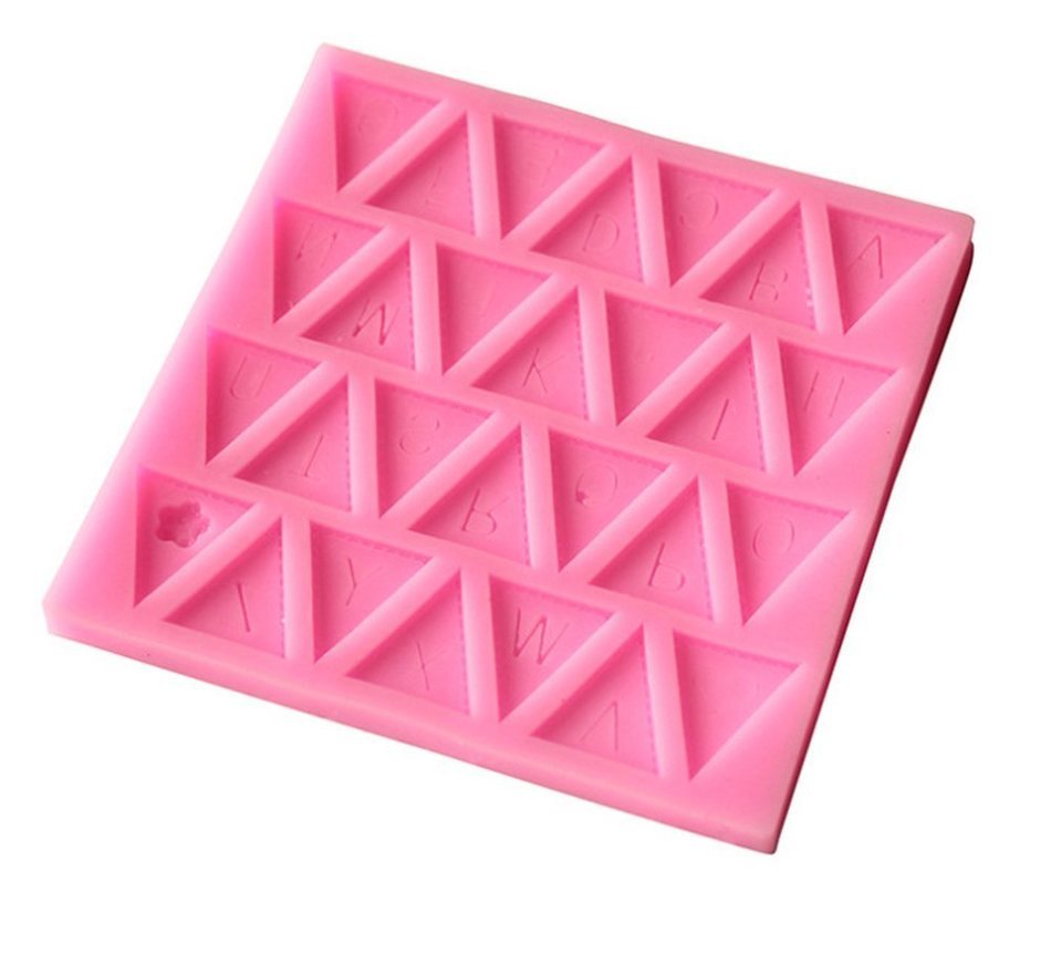 BleuMoo Letter Flag Lace Silicone Mold Cake Decorating Baking Chocolate Mould N2