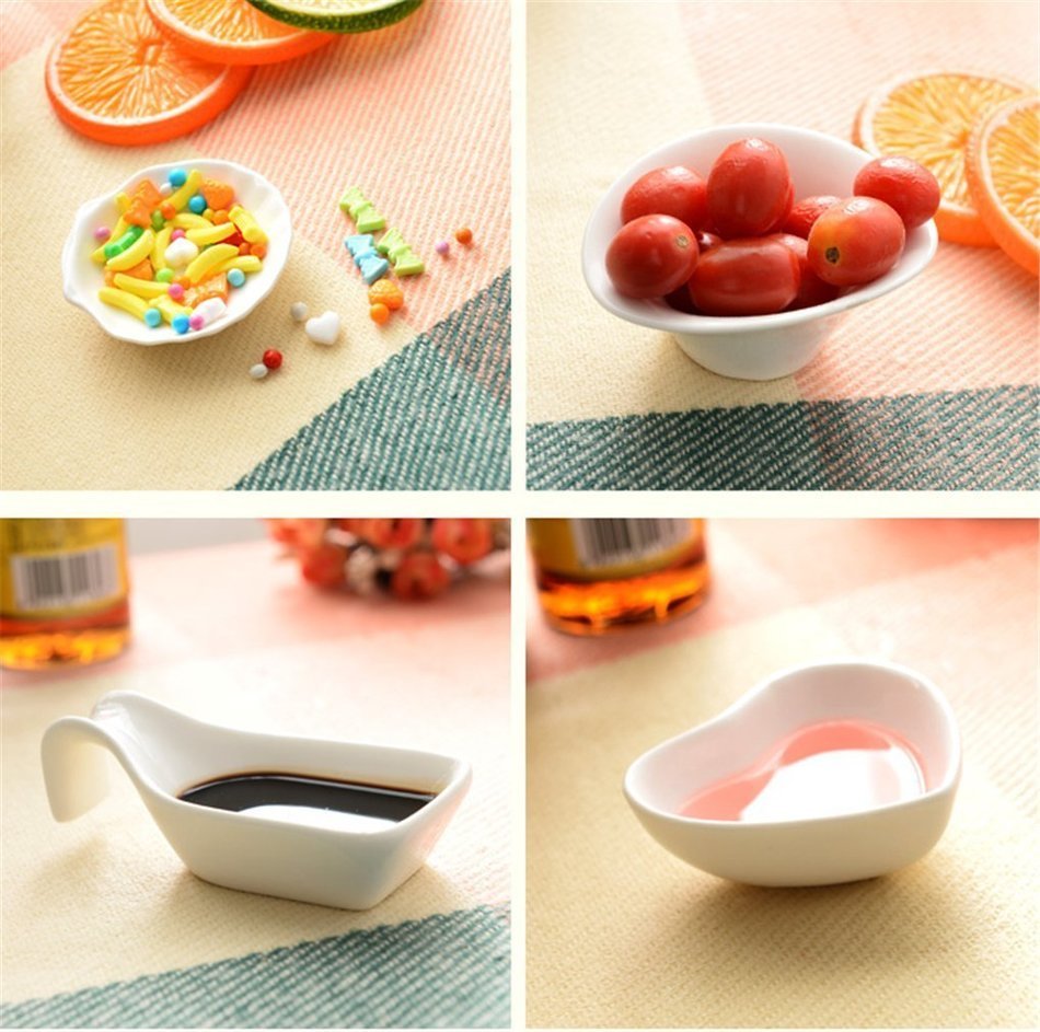 Elufly White Porcelain Mini Heart Dish 3'' Set of 2-8 (4) N4