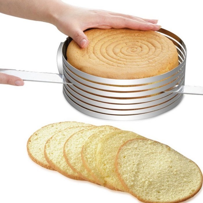 100% New Stainless Steel DIY Adjustable Layered Cake Slicer Mold Round Cutter Ring Tools Good Packing