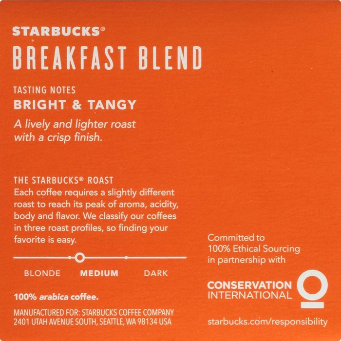 Starbucks Breakfast Blend, K-Cup for Keurig Brewers, 60 Count N3