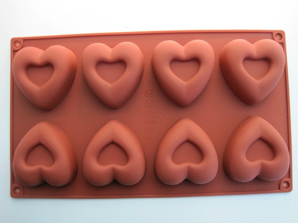 ASANE 8 Cavity Love Donut Cake Mold DIY Stereo Chocolate Molds Silicone Baking Tools (As the picture)