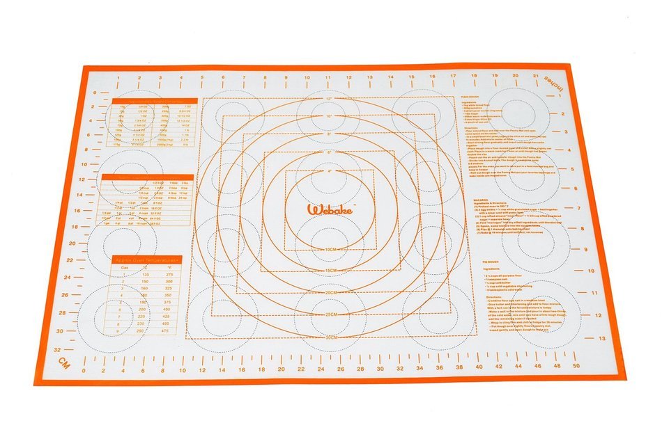 Webake 2 Pack Silicone Pastry Mat Large 23.6" x15.7" and 16.5" x 11.6" Baking Liner Recipe Measurements Non Slip... N2