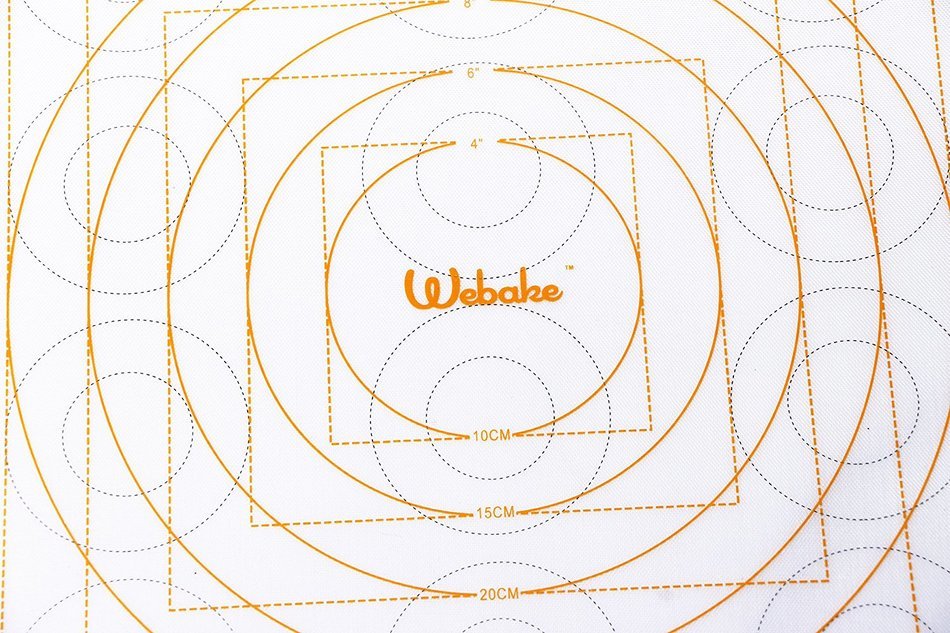 Webake 2 Pack Silicone Pastry Mat Large 23.6" x15.7" and 16.5" x 11.6" Baking Liner Recipe Measurements Non Slip... N5