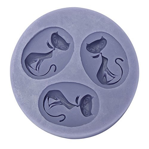 "3 Cats Silicone Mold Fondant Cake Mould Decorating Tool" shopping