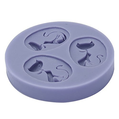 "3 Cats Silicone Mold Fondant Cake Mould Decorating Tool" shopping N2