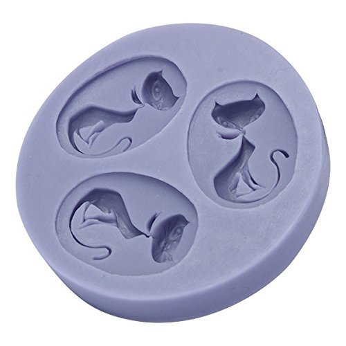 "3 Cats Silicone Mold Fondant Cake Mould Decorating Tool" shopping N3
