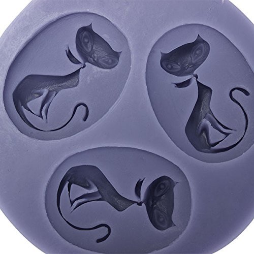"3 Cats Silicone Mold Fondant Cake Mould Decorating Tool" shopping N4