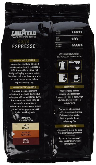 Lavazza Caffe Espresso 100% Premium Arabic Whole Bean Coffee (2.2 lbs) N2
