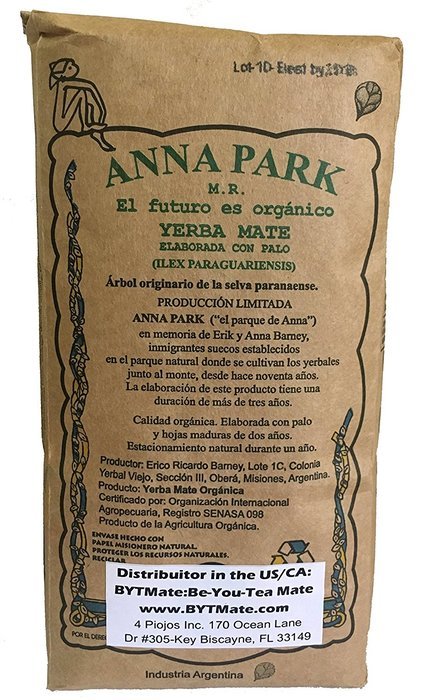 Anna Park Yerba Mate - Organic - The Best Yerba Mate in the World! 500 Grs/1.1 Lbs/16.9 Oz N6