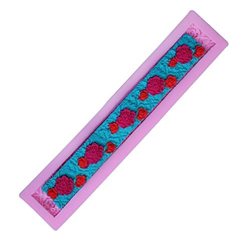 "Strip Cameo Flower Silicone Fondant Cake Mold Chocolate Mould" shopping N2