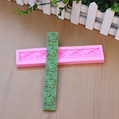 "Strip Cameo Flower Silicone Fondant Cake Mold Chocolate Mould" shopping N3