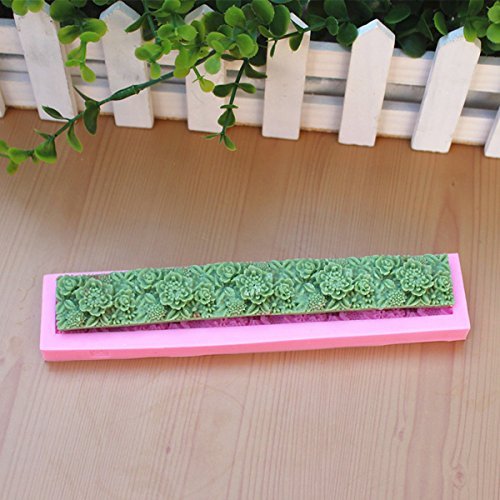 "Strip Cameo Flower Silicone Fondant Cake Mold Chocolate Mould" shopping N5