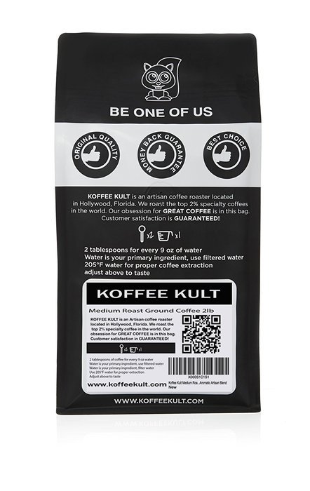Koffee Kult - Medium Roast Coffee Beans (2 lb Whole Bean) Highest Quality Delicious Coffee - Fresh Gourmet Aromatic... N20