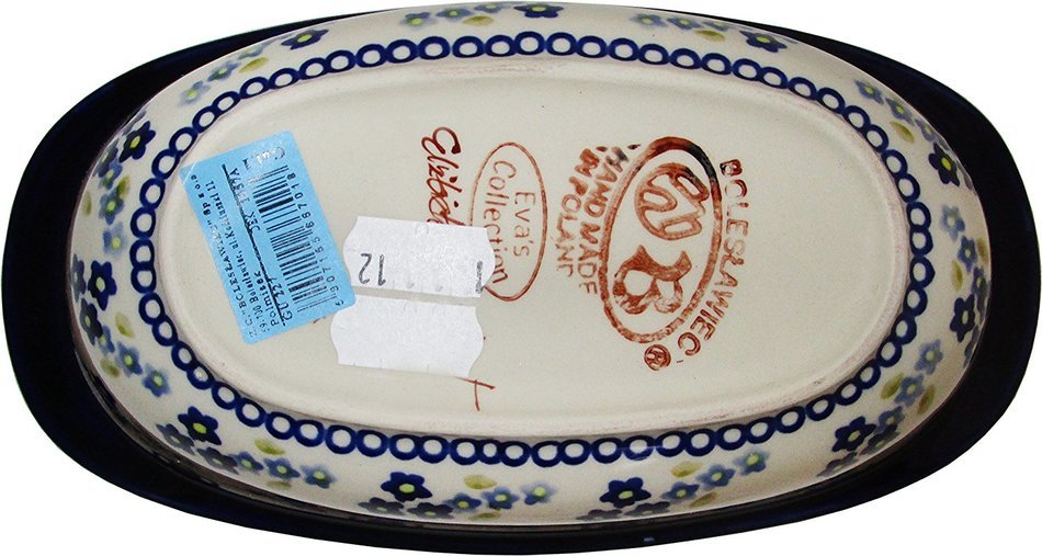 Boleslawiec Stoneware - Polish Pottery Oval Baking Dish - Forget-Me-Not N7