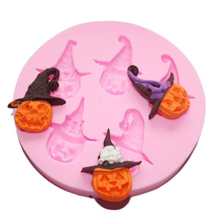 YIJIA Halloween Pumpkin Clown Shaped Silicone Cake Mold Fondant Dessert Baking Moulds Random Color pack of 2