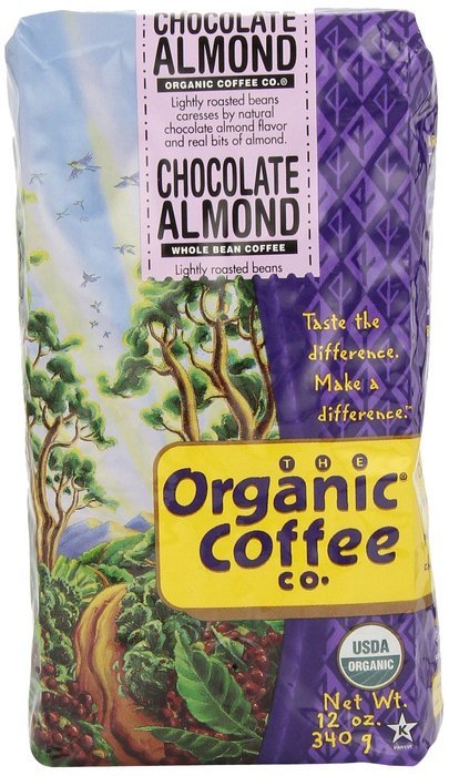 The Organic Coffee Co. Whole Bean, Chocolate Almond, 12 Ounce