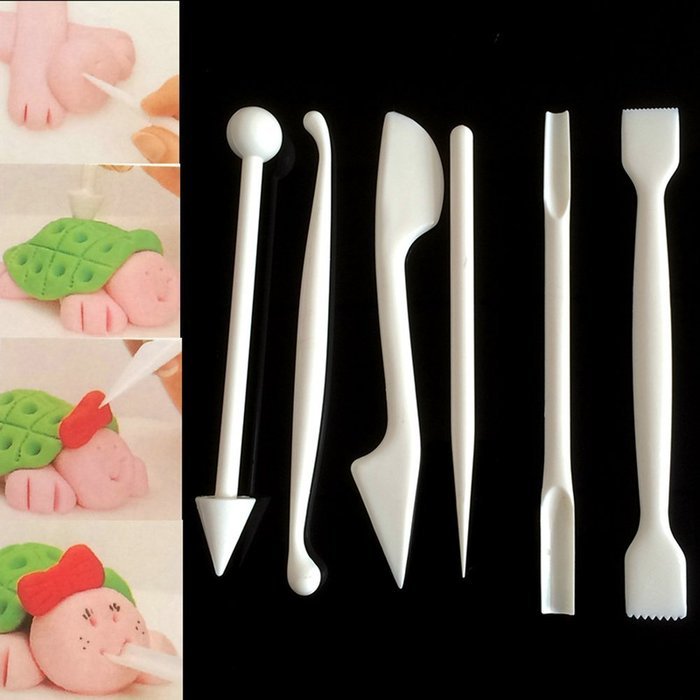 Taloyer 6 Pcs Sugarcraft Fondant Cake Decorating Modelling Kit Tools N5