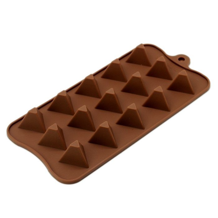 DUFUSTORE Chocolate Cake Candy Baking Silicone Bakeware Mould Triangle Pattern Random Color N2