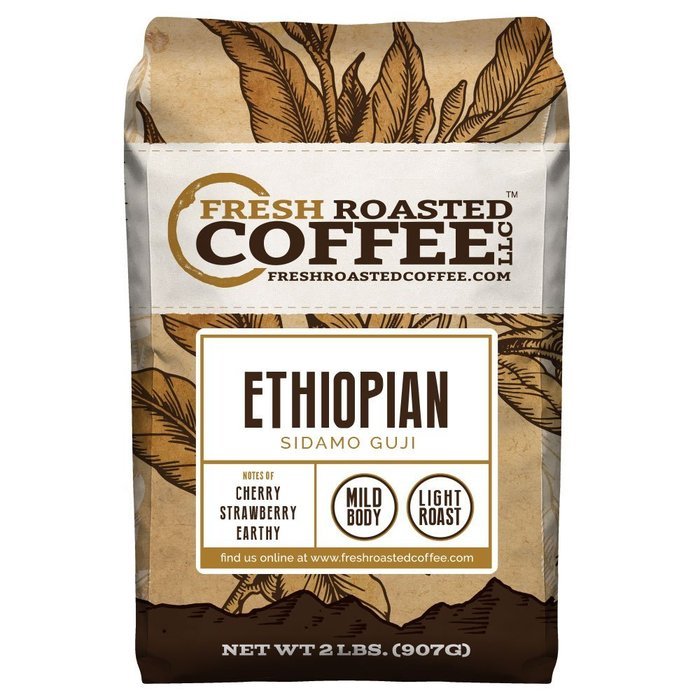 Ethiopian Sidamo Guji Natural Coffee, Whole Bean, Fresh Roasted Coffee LLC (2 lb.)