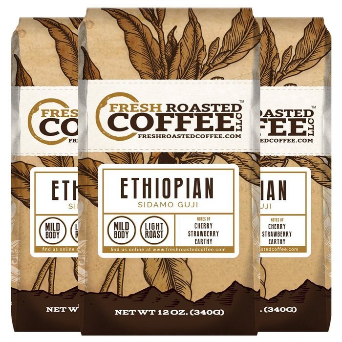 Ethiopian Sidamo Guji Natural Coffee, Whole Bean, Fresh Roasted Coffee LLC (2 lb.) N3