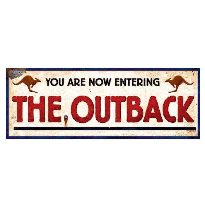 Beistle 54323 Outback Sign, 8-Inch by 22-Inch, 24-Pack