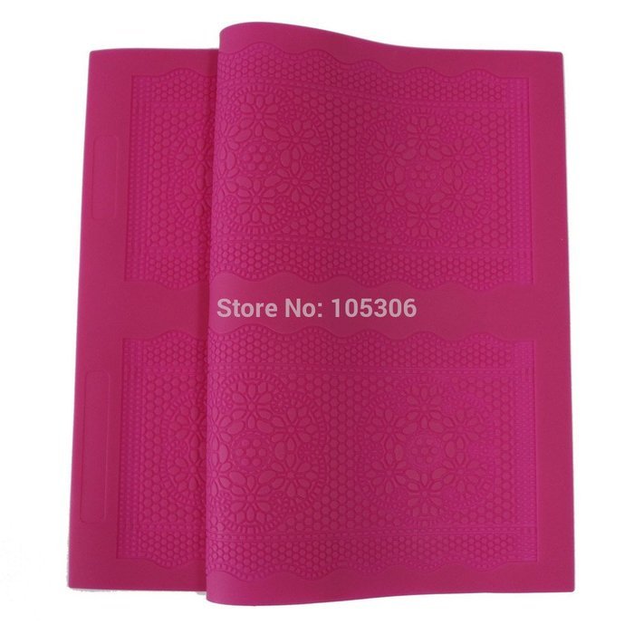 41x27.5cm Silicone Mold Rectangle Baking Flower Pattern Cake Decorating Tools Color Yellow
