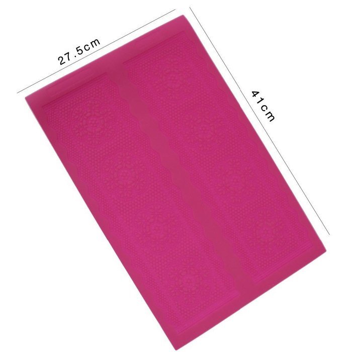 41x27.5cm Silicone Mold Rectangle Baking Flower Pattern Cake Decorating Tools Color Yellow N2