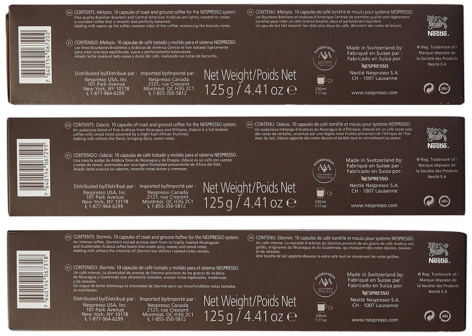 Nespresso Vertuoline Coffee Capsules Assortment - The Best Sellers: 1 Sleeve of Stormio, 1 Sleeve of Odacio and... N5