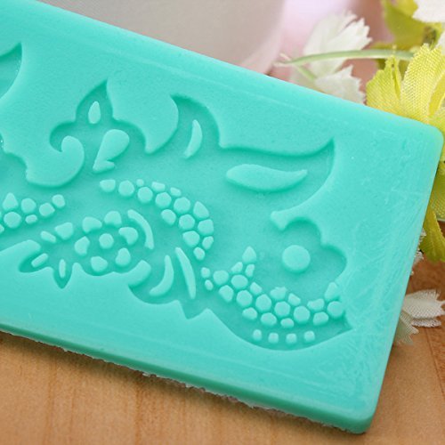 "dipshop Lace Silicone Fondant Mold Cake Decorating Mould Gumpaste Sugarpaste Mold FDA LFGB" shopping N4