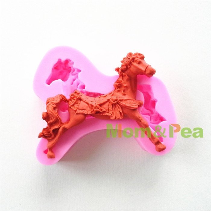 Mom&pea 0645 Horse Shaped Silicone Mould for Fondant Cake Sugar Paste Cake Decoration 3d Cake Toppers Mold 9.9...