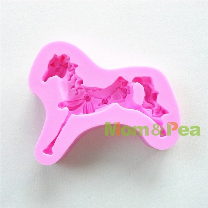 Mom&pea 0645 Horse Shaped Silicone Mould for Fondant Cake Sugar Paste Cake Decoration 3d Cake Toppers Mold 9.9... N3