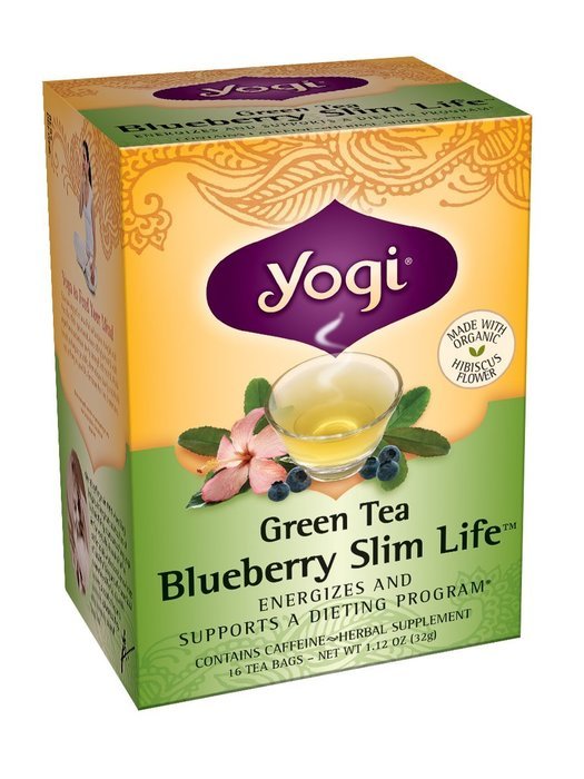 Yogi Blueberry Slim Life Green Tea, 16 Tea Bags (Pack of 6)
